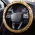 Gold Hibiscus Turle Steering Wheel Cover Hawaiian Style Tribal Tapa Pattern