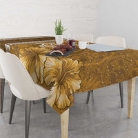 Gold Hibiscus Turle Tablecloth Hawaiian Style Tribal Tapa Pattern
