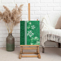Green Hibiscus Turle Canvas Wall Art Hawaiian Style Tribal Tapa Pattern LT9 - Polynesian Pride