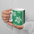 Green Hibiscus Turle Ceramic Mug Hawaiian Style Tribal Tapa Pattern - Polynesian Pride
