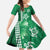 Green Hibiscus Turle Family Matching Summer Maxi Dress and Hawaiian Shirt Hawaiian Style Tribal Tapa Pattern