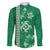 Green Hibiscus Turle Family Matching Summer Maxi Dress and Hawaiian Shirt Hawaiian Style Tribal Tapa Pattern