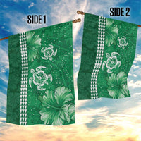 Green Hibiscus Turle Garden Flag Hawaiian Style Tribal Tapa Pattern