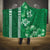 Green Hibiscus Turle Hooded Blanket Hawaiian Style Tribal Tapa Pattern
