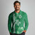 Green Hibiscus Turle Long Sleeve Polo Shirt Hawaiian Style Tribal Tapa Pattern