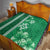 Green Hibiscus Turle Quilt Hawaiian Style Tribal Tapa Pattern