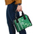 Green Hibiscus Turle Shoulder Handbag Hawaiian Style Tribal Tapa Pattern