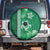 Green Hibiscus Turle Spare Tire Cover Hawaiian Style Tribal Tapa Pattern