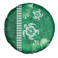 Green Hibiscus Turle Spare Tire Cover Hawaiian Style Tribal Tapa Pattern