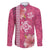 Pink Hibiscus Turle Family Matching Off Shoulder Short Dress and Hawaiian Shirt Hawaiian Style Tribal Tapa Pattern