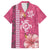 Pink Hibiscus Turle Hawaiian Shirt Hawaiian Style Tribal Tapa Pattern