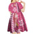 Pink Hibiscus Turle Kid Short Sleeve Dress Hawaiian Style Tribal Tapa Pattern