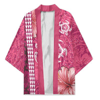 Pink Hibiscus Turle Kimono Hawaiian Style Tribal Tapa Pattern - Polynesian Pride