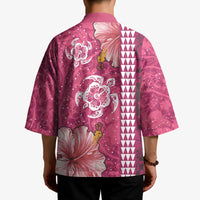 Pink Hibiscus Turle Kimono Hawaiian Style Tribal Tapa Pattern - Polynesian Pride