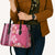 Pink Hibiscus Turle Leather Bag Hawaiian Style Tribal Tapa Pattern - Polynesian Pride