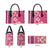 Pink Hibiscus Turle Leather Bag Hawaiian Style Tribal Tapa Pattern - Polynesian Pride