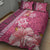 Pink Hibiscus Turle Quilt Bed Set Hawaiian Style Tribal Tapa Pattern