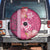 Pink Hibiscus Turle Spare Tire Cover Hawaiian Style Tribal Tapa Pattern