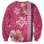 Pink Hibiscus Turle Sweatshirt Hawaiian Style Tribal Tapa Pattern