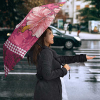Pink Hibiscus Turle Umbrella Hawaiian Style Tribal Tapa Pattern - Polynesian Pride