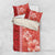Red Hibiscus Turle Bedding Set Hawaiian Style Tribal Tapa Pattern