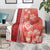 Red Hibiscus Turle Blanket Hawaiian Style Tribal Tapa Pattern