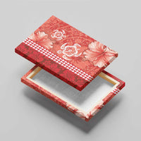 Red Hibiscus Turle Canvas Wall Art Hawaiian Style Tribal Tapa Pattern LT9 - Polynesian Pride