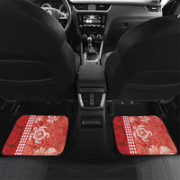 Red Hibiscus Turle Car Mats Hawaiian Style Tribal Tapa Pattern