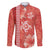 Red Hibiscus Turle Family Matching Off Shoulder Short Dress and Hawaiian Shirt Hawaiian Style Tribal Tapa Pattern