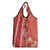 Red Hibiscus Turle Grocery Bag Hawaiian Style Tribal Tapa Pattern