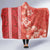 Red Hibiscus Turle Hooded Blanket Hawaiian Style Tribal Tapa Pattern