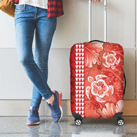 Red Hibiscus Turle Luggage Cover Hawaiian Style Tribal Tapa Pattern