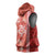 Red Hibiscus Turle Sleeveless Hoodie Hawaiian Style Tribal Tapa Pattern - Polynesian Pride