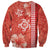 Red Hibiscus Turle Sweatshirt Hawaiian Style Tribal Tapa Pattern