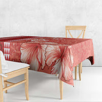 Red Hibiscus Turle Tablecloth Hawaiian Style Tribal Tapa Pattern
