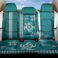 Teal Hibiscus Turle Back Car Seat Cover Hawaiian Style Tribal Tapa Pattern