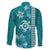Teal Hibiscus Turle Family Matching Summer Maxi Dress and Hawaiian Shirt Hawaiian Style Tribal Tapa Pattern