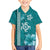 Teal Hibiscus Turle Hawaiian Shirt Hawaiian Style Tribal Tapa Pattern