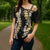 Puakenikeni and Maile Lei Cross Shoulder Shirt Black Double Strand Lei - Polynesian Pride
