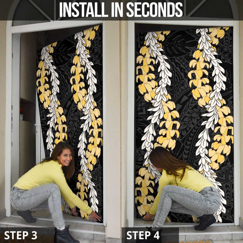 Puakenikeni and Maile Lei Door Cover Black Double Strand Lei - Polynesian Pride