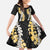 Puakenikeni and Maile Lei Family Matching Puletasi and Hawaiian Shirt Black Double Strand Lei