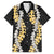 Puakenikeni and Maile Lei Family Matching Puletasi and Hawaiian Shirt Black Double Strand Lei