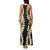 Puakenikeni and Maile Lei Family Matching Tank Maxi Dress and Hawaiian Shirt Black Double Strand Lei