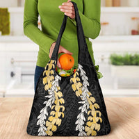 Puakenikeni and Maile Lei Grocery Bag Black Double Strand Lei