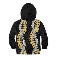 Puakenikeni and Maile Lei Kid Hoodie Black Double Strand Lei