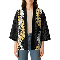 Puakenikeni and Maile Lei Kimono Black Double Strand Lei - Polynesian Pride