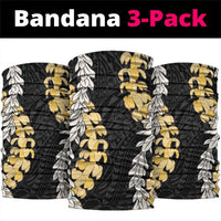 Puakenikeni and Maile Lei Neck Gaiter Black Double Strand Lei - Polynesian Pride