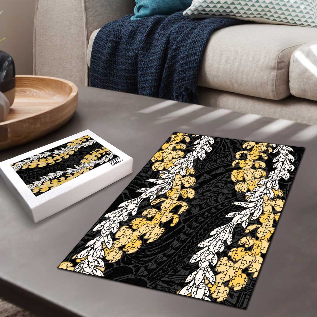 Puakenikeni and Maile Lei Puzzle Black Double Strand Lei - Polynesian Pride