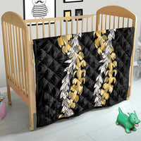 Puakenikeni and Maile Lei Quilt Black Double Strand Lei