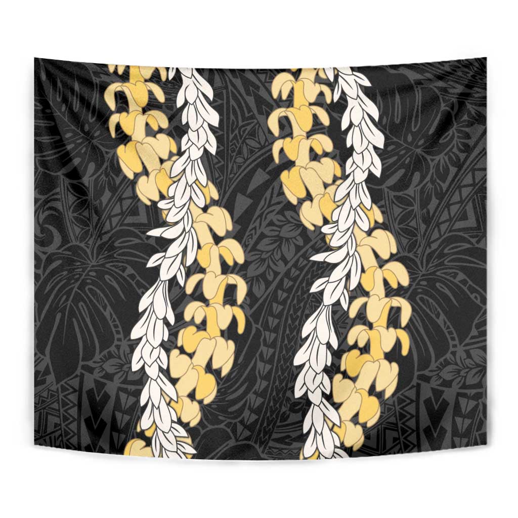 Puakenikeni and Maile Lei Tapestry Black Double Strand Lei